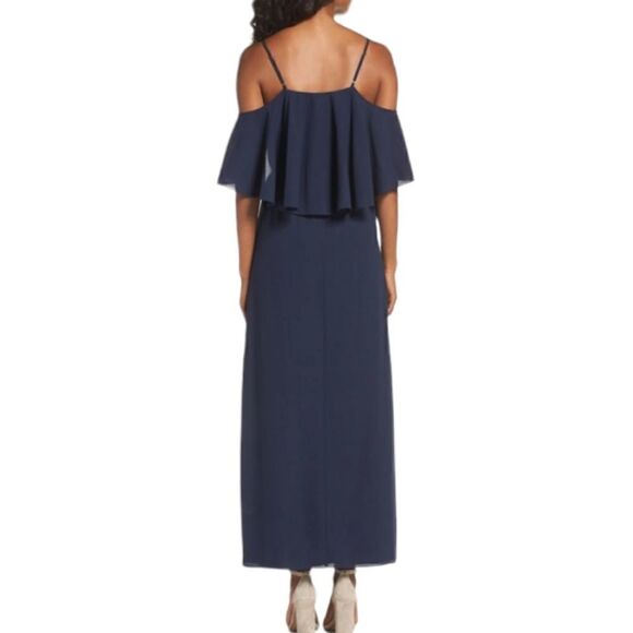 NEW Ali & Jay Love Story Cold Shoulder Maxi Dress In Navy Blue Size Large - Picture 4 of 16